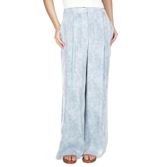 Michael Michael Kors Wide Leg Printed Pants Chambray Petite Size PXL - Picture 1 of 3